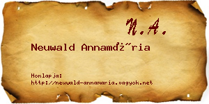 Neuwald Annamária névjegykártya